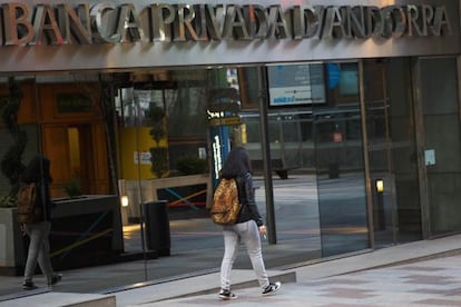 Oficina de Banca Privada D&#039;Andorra (BPA) en Escaldes-Engordany (Andorra).