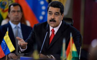 El presidente Nicolás Maduro durante una reunión en marzo.