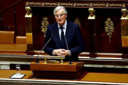 El primer ministro francs, Michel Barnier, durante una intervencin en la Asamblea Nacional.