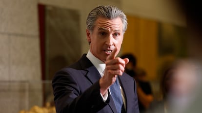 Gavin Newsom, durante una intervención en San Francisco (California), este pasado viernes.
