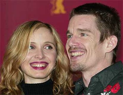 Julie Delpy y Ethan Hawke, protagonistas de <i>Before Sunset, </i>ayer en Berlín.