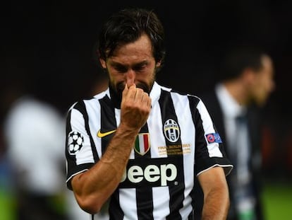 Pirlo plora després de final de Champions contra el Barça.