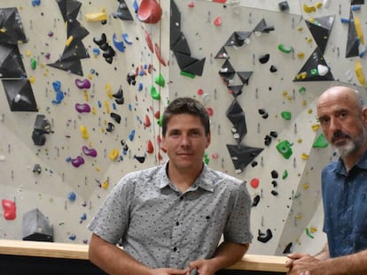Fernando Hernández, CEO de Sputnik Climbing, y Daniel Castillo, director general, en su centro de Las Rozas.