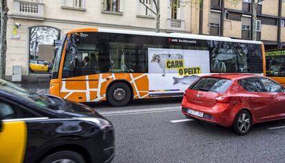 L&#039;autob&uacute;s contra l&#039;homof&ograve;bia que circula per Sant Boi. 