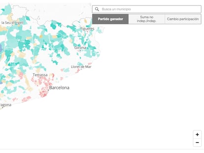 Mapa en tiempo real: los resultados de las elecciones catalanas municipio a municipio