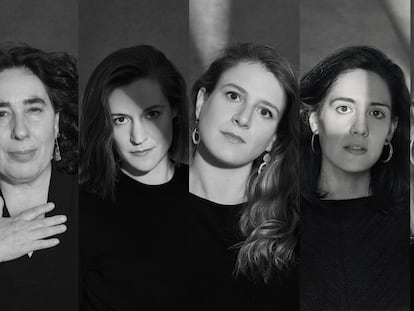 De izquierda a derecha, las directoras de cine Arantxa Echevarría, Carla Simón, Clara Roquet, Belén Funes y Pilar Palomero.