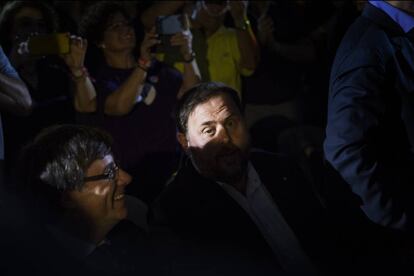 Oriol Junqueras en el acto de inicio de campaña por el referéndum en Cataluña.