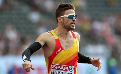 Husillos, en una de las series de los 400m de los Europeos de Atletismo de Berlín.