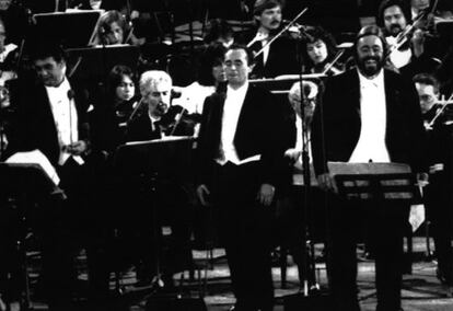 Concierto de Pl&aacute;cido Domingo, Pavarotti y Jos&eacute; Carreras en las Termas de Caracalla de Roma.