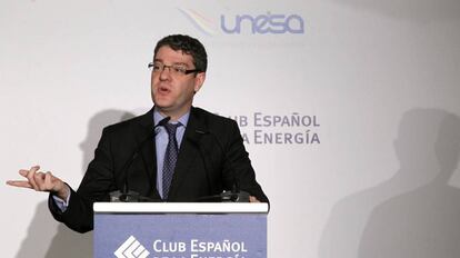 El ministro de Energ&iacute;a, Turismo y Agenda Digital, &Aacute;lvaro Nadal, durante su intervenci&oacute;n en la entrega de los XXVII Premios de la Energ&iacute;a. 