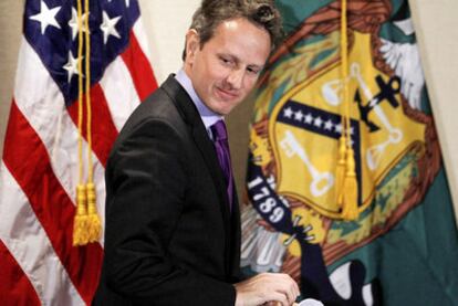 El secretario del Tesoro estadounidense, Timothy Geithner, el jueves en Washington.