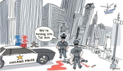 lustração da imprensa israelense. Policiais em Chicago: “Estamos nos transformando em Tel Aviv”
