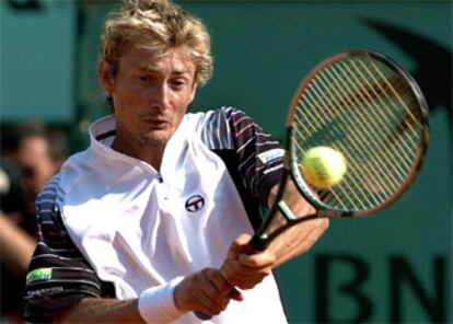 Juan Carlos Ferrero, durante su partido contra Haas.