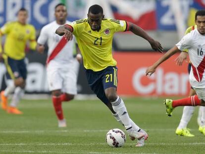 Jackson Martínez durante un partido de la Copa América contra Perú.