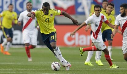 Jackson Martínez durante un partido de la Copa América contra Perú.