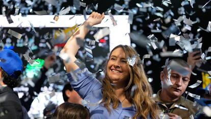 Paloma Valencia durante un evento de campaña, en Bogotá, el 24 de enero.
