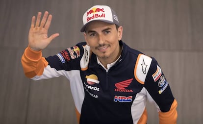 Jorge Lorenzo tras anunciar su retirada, en Cheste, este jueves.