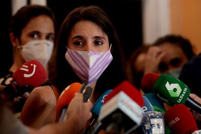 La ministra de Igualdad, Irene Montero en Madrid.