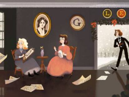 Doodle para Louisa May Alcott.