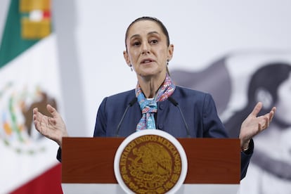 Claudia Sheinbaum en el Palacio Nacional de Ciudad de México.