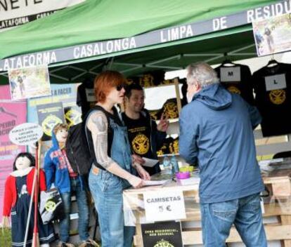 La cantante Ses, en un acto de la recién constituida plataforma vecinal.