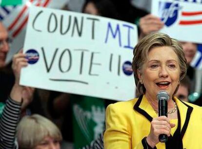 Hillary Clinton en un acto electoral en Detroit.