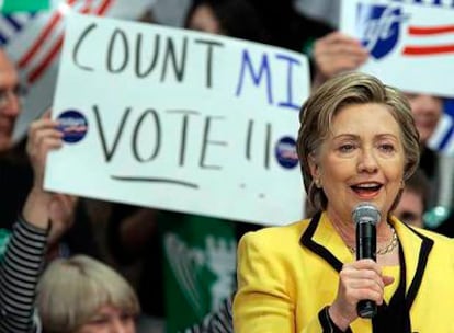 Hillary Clinton en un acto electoral en Detroit.