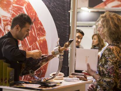 Degustación de jamón durante la anterior edición de Meat Attraction.