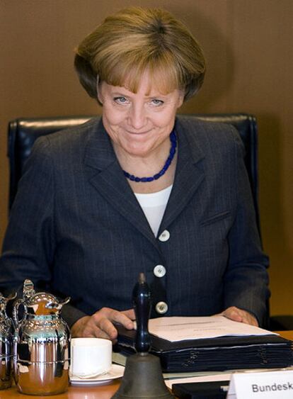 Angela Merkel tras la reunión del Consejo de Ministros.