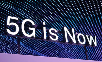 Pabellón 5G en el MWC de Barcelona.