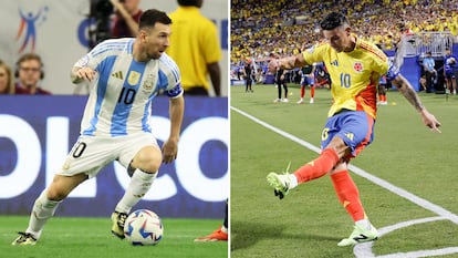 Lionel Messi (Argentina) y James Rodríguez (Colombia) se enfrentan en la copa america