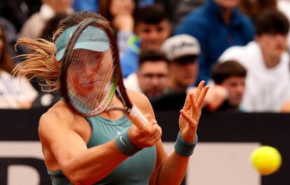 Paula Badosa, durante su partido de octavos de final en Roma.