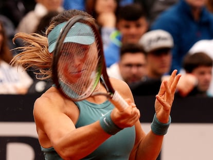 Paula Badosa, durante su partido de octavos de final en Roma.