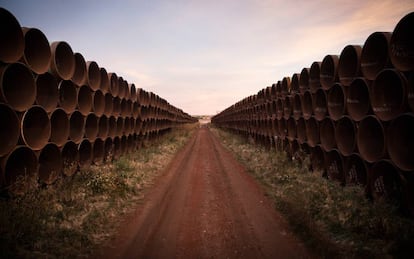 Conductos del oleoducto Keystone XL a su paso por Gascoyne (Dakota del Norte).