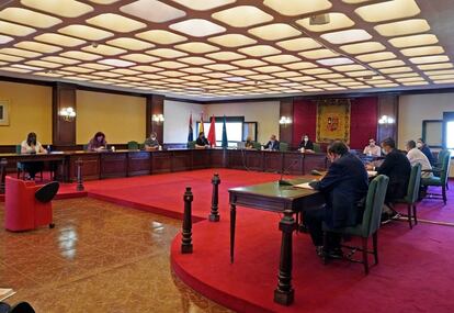 El pleno del Ayuntamiento de Móstoles, en una imagen de archivo del pasado 27 de julio.