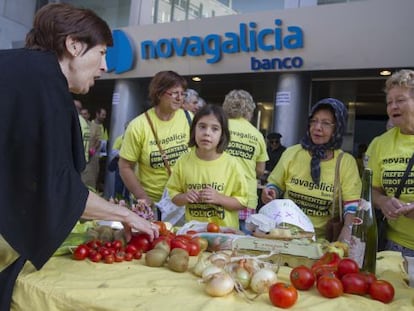 Protesta de preferentistas en Vigo, en septiembre de 2013