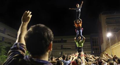 Imagen de la colla castellera de Sants (Barcelona).