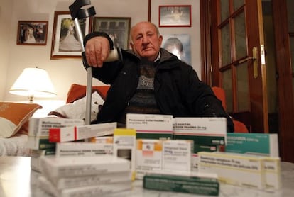 Francisco Barona, 70, travels from Madrid to neighboring Castilla-La Mancha to buy his medication to avoid prescription charges.