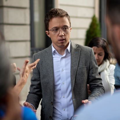 El portavoz de Sumar en el Congreso, Íñigo Errejón, a su salida de una sesión plenaria, en el Congreso de los Diputados, a 22 de octubre de 2024, en Madrid (España). El Congreso vota la toma en consideración de dos iniciativas legislativas; una de modificación de Ley de la Defensa Nacional para el envío de ayuda militar al extranjero, y otra relativa a la regulación de las cláusulas Redito Ad Libitum en la contratación de préstamos y créditos hipotecarios.
22 OCTUBRE 2024;CONGRESO;AYUDA MILITAR;EXTRANJERO;REGULACIÓN;CLÁUSULAS;REDITO AD LIBITUM;MADRID
Alberto Ortega / Europa Press
22/10/2024