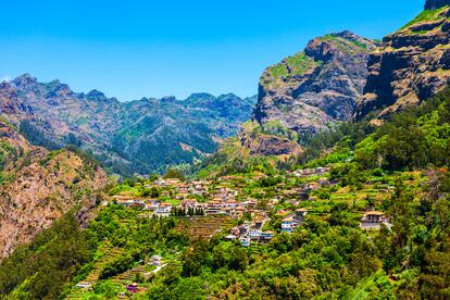 Vista del pueblo Curral das Freiras, en el llamado valle de las monjas, en la isla de Madeira.