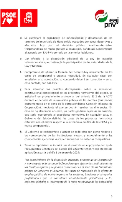 Acuerdo PNV- PSOE