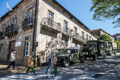 Residencia de ancianos Porta do Camiño en Santiago de Compostela, desinfectada por el Ejército el día de la entrada de Galicia en la fase 2.