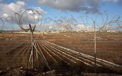 Imagen de la frontera entre Israel y L&iacute;bano desde la ciudad de Metula.