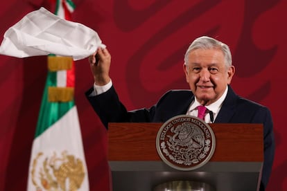 López Obrador, en una conferencia matutina en Palacio Nacional.
