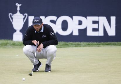 Jon Rahm, en el hoyo 16, este sábado.