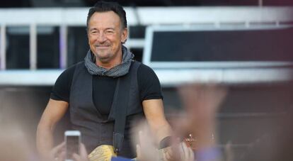 Bruce Springsteens actuando con la &#039;E Street Band&#039;, en Suecia, el pasado 25 de junio. 