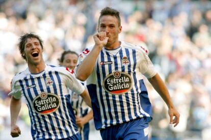 Xisco celebra su gol ante el Racing.