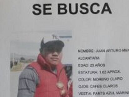 Cartel de búsqueda del joven desaparecido