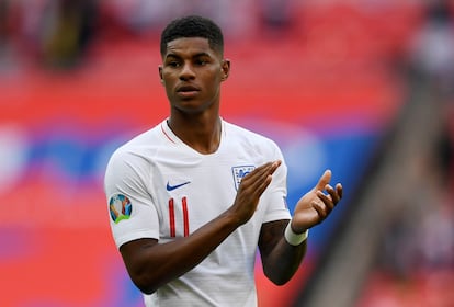 Marcus Rashford, con la camiseta de la selección nacional de Inglaterra, el pasado septiembre, en Londres.