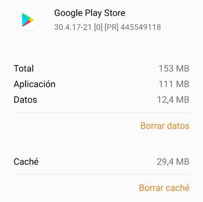 Borrar caché Android